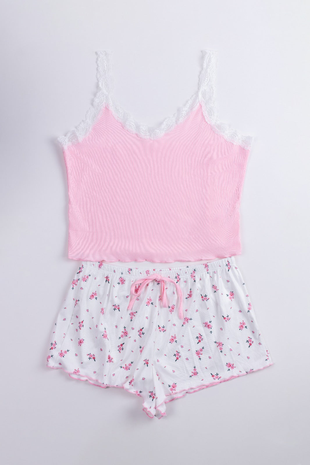 TINY DAISIES LACE PAJAMAS-PINK