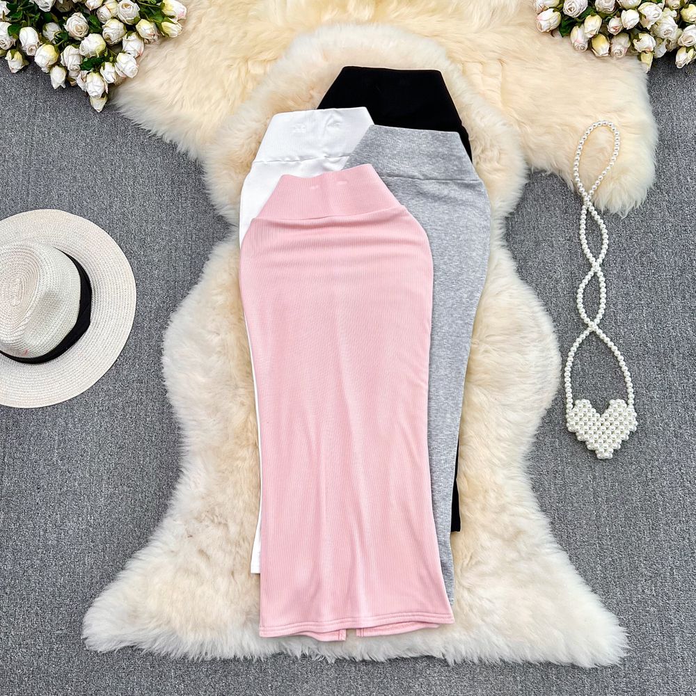 MINI SLIT SKIRT-WHITE