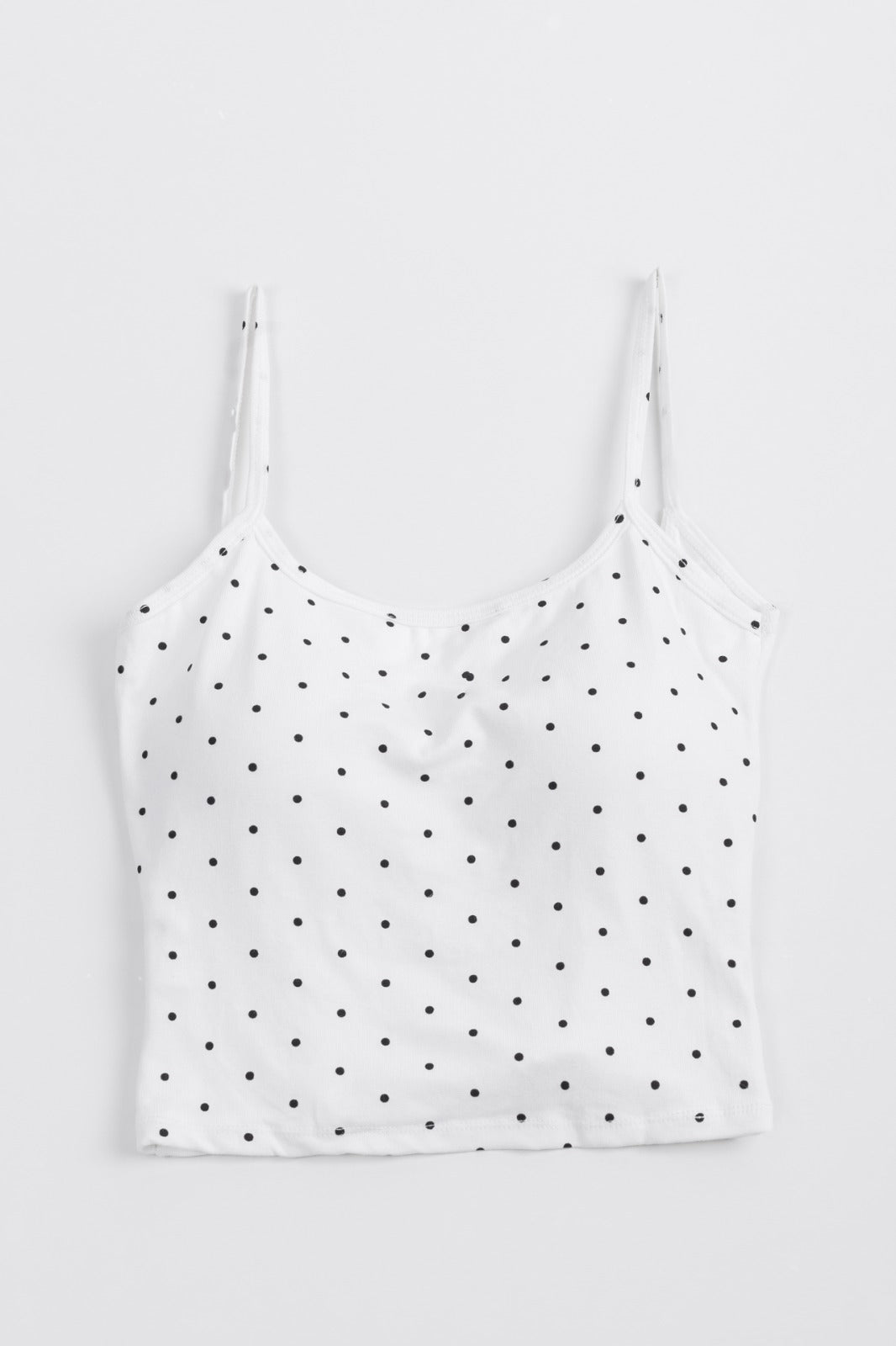 DOTTED CROP TOP-WHITE