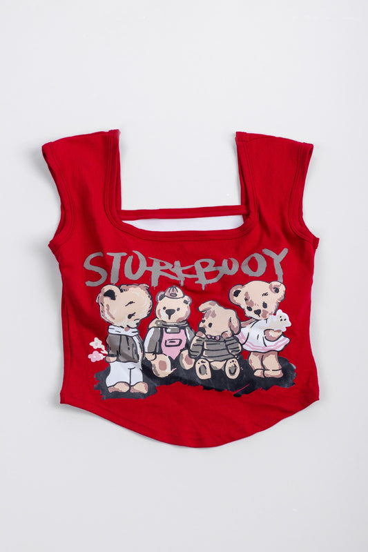 CARTON CROP TOP-RED