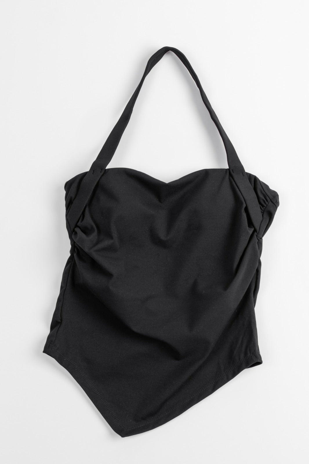 HALTER NECK CROP TOP-BLACK