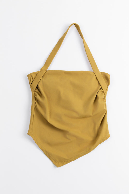 HALTER NECK CROP TOP-LEMON