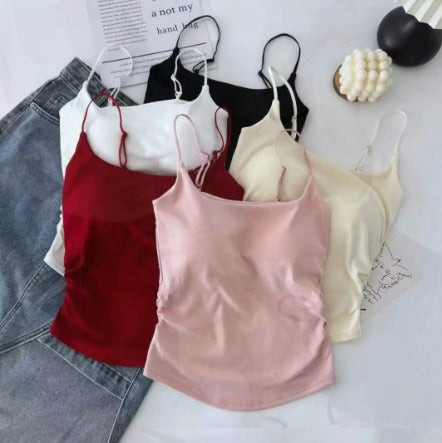 CAMIS TANKS TOPS-WHITE