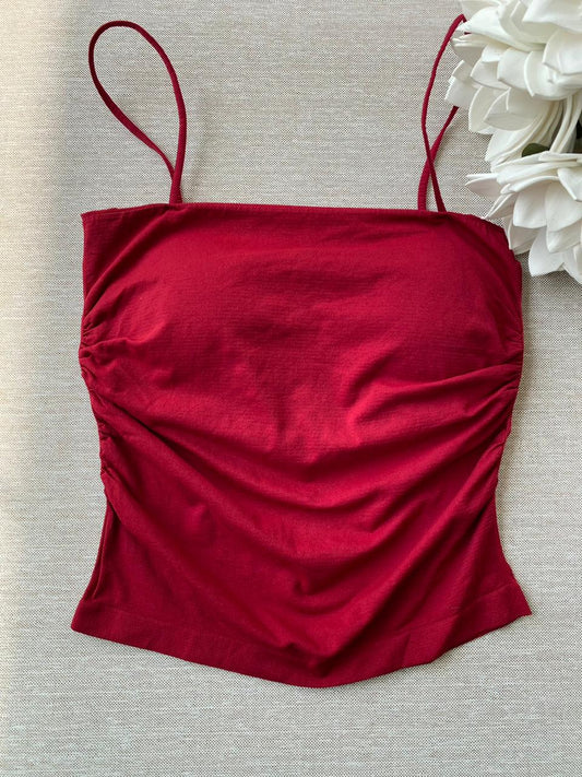 CAMIS STRIGHT TOPS-MAROON