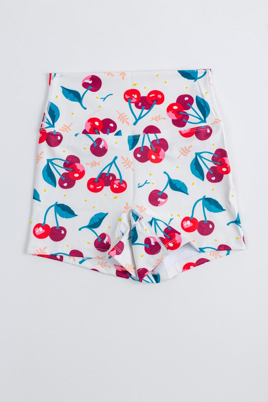 Cherry PRINTED SHORT LEGGIN-WHITE