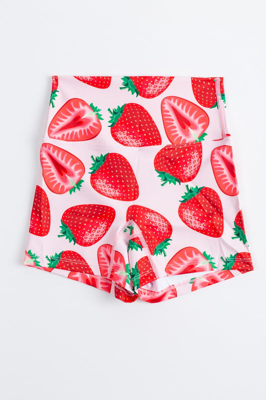 STRAWBERRY PRINTED SHORT LEGGIN-FOSHIA