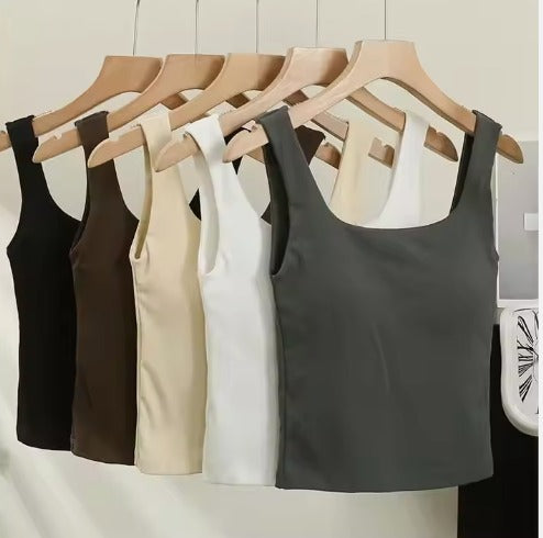 Comfortable Fit Tank Tops -BROWN