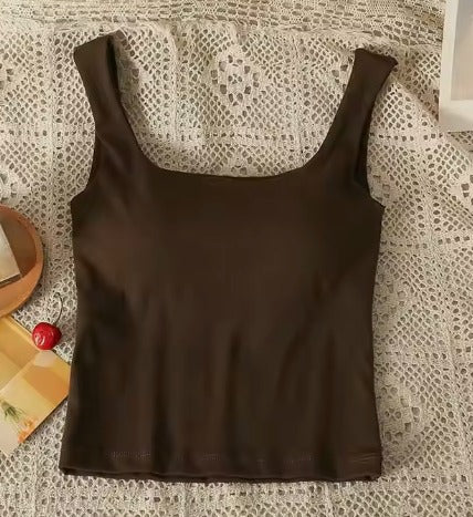 Comfortable Fit Tank Tops -BROWN