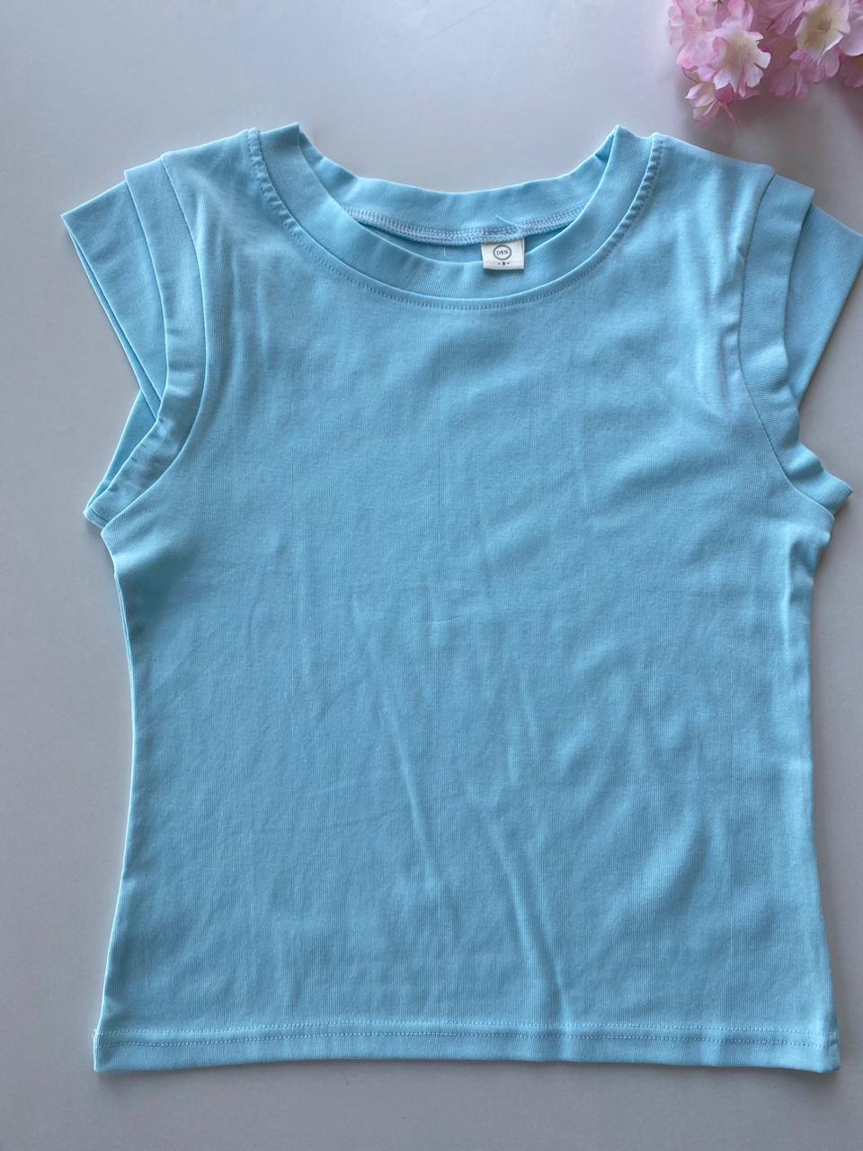 AIRCRAFT SLEEVELESS T.SHIRT-BABY BLUE-F.Z