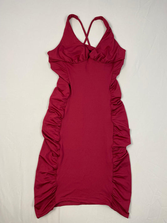 NIGHTY MIDI DRESS-MAROON