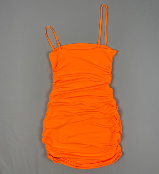 STRAPLESS MINI DRESS-ORANGE