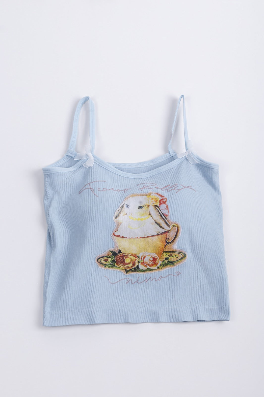 KITTY CROP TOP-BABY BLUE