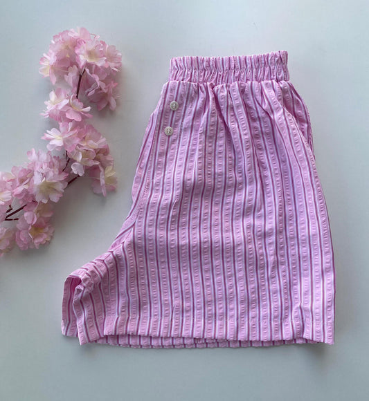 STRIPPED SHORT -PINK