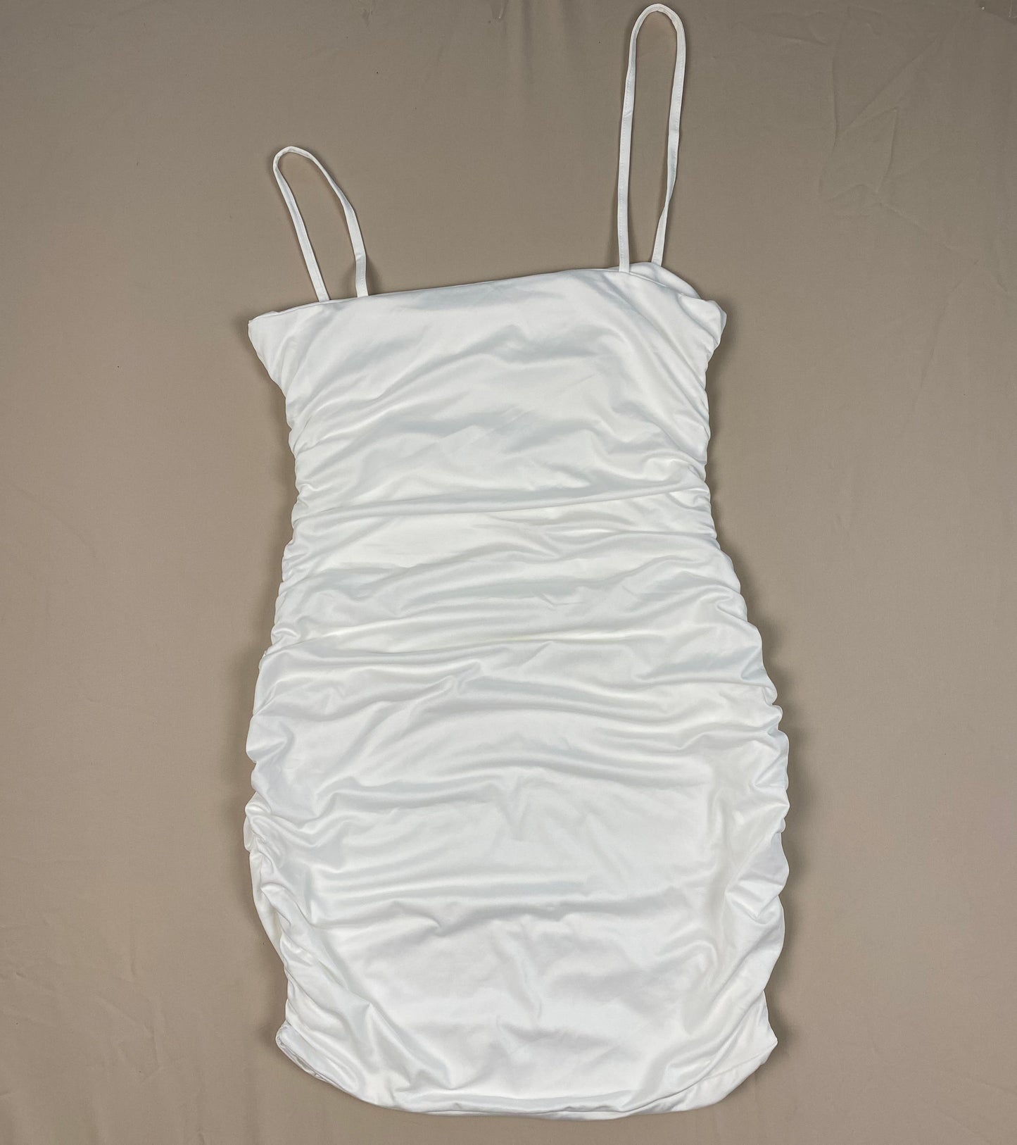 STRAPLESS MINI DRESS-WHITE