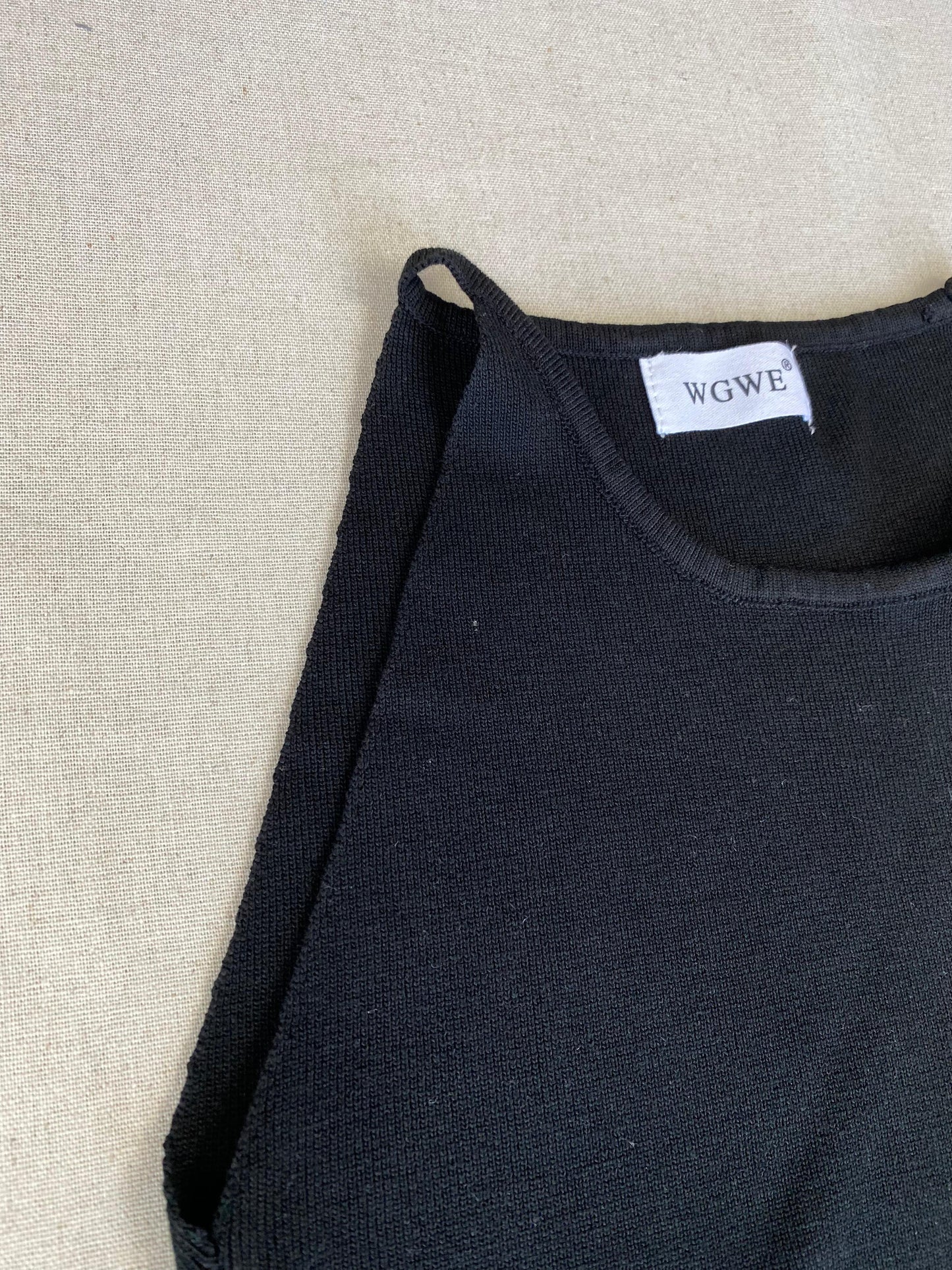 KNITWEAR LONG TOP-BLACK