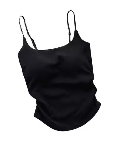 CAMIS TANKS TOPS-BLACK